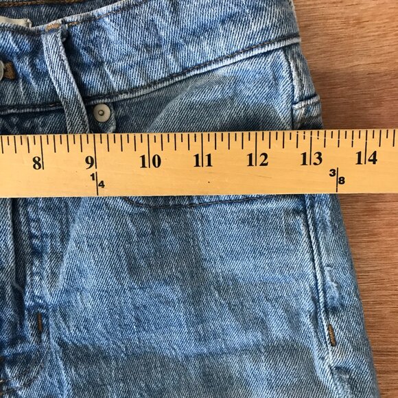 Madewell Perfect Vintage Crop Jean Women size 25P Blue Distressed Raw Hem Grunge - Picture 10 of 14